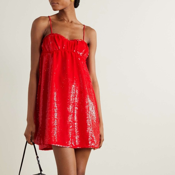Ganni Red Sequin Minidress - NWT - Picture 1 of 5